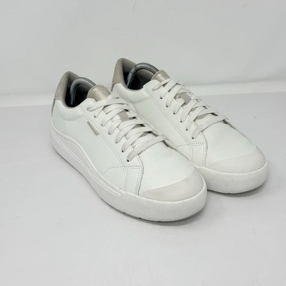 Dr Scholl's Women's Time Off Sneaker Size 9.5M White Gold Faux Leather - Picture 3 of 13